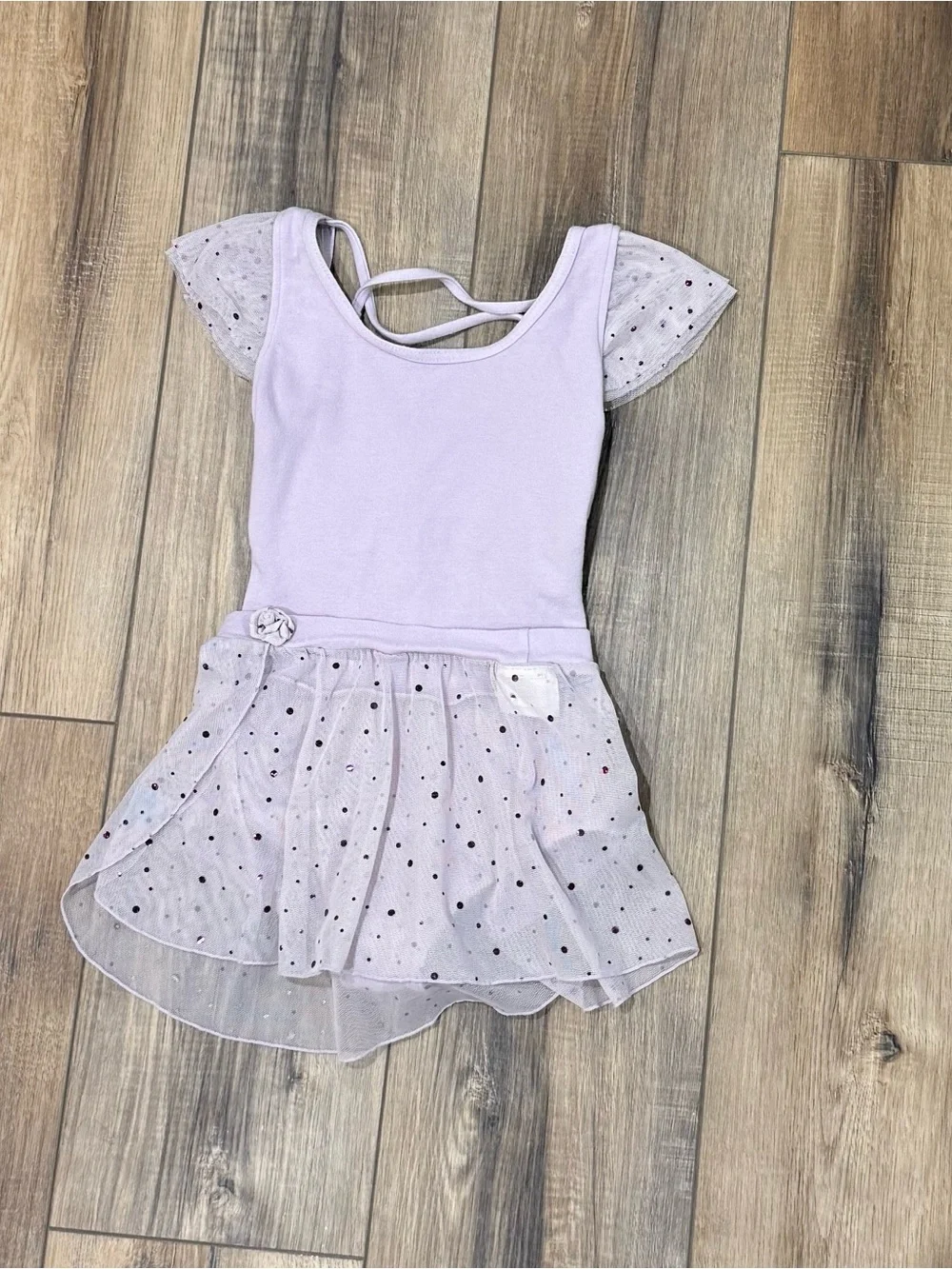 Capezio Girls Lavender Dance Leotard & Sparkle Tulle Skirt Set Size Int/Small